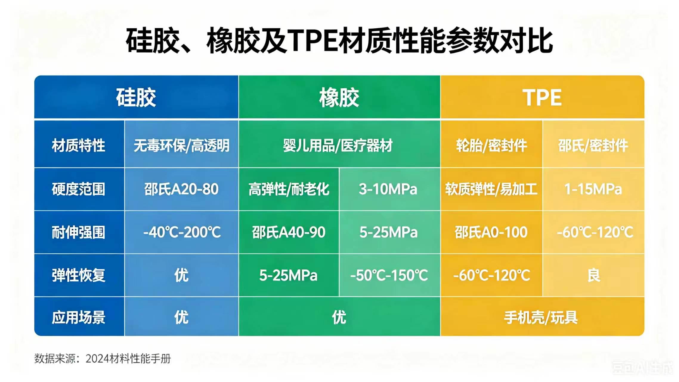 橡胶材质老化对比图，显示高温环境下橡胶变形和开裂现象